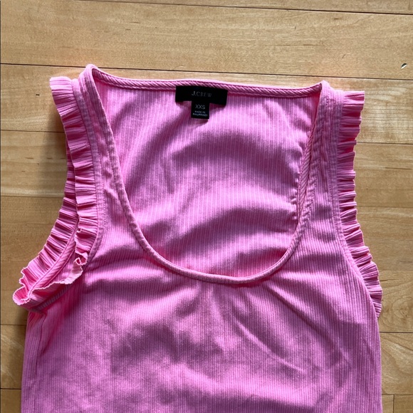 J. Crew Pink Ruffle Tank Top - Picture 2 of 4